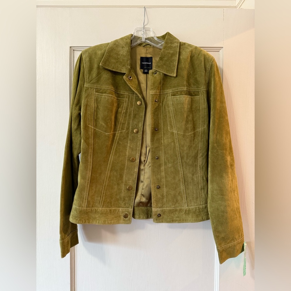 Anonymous by John Carlisle | Olive Green Genuine Suede Trucker Jacket - Sz S